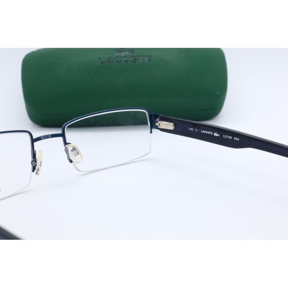 Lacoste L2139 424 Blue Rectangle Eyeglasses Clear Lenses 53mm - Picture 4 of 4